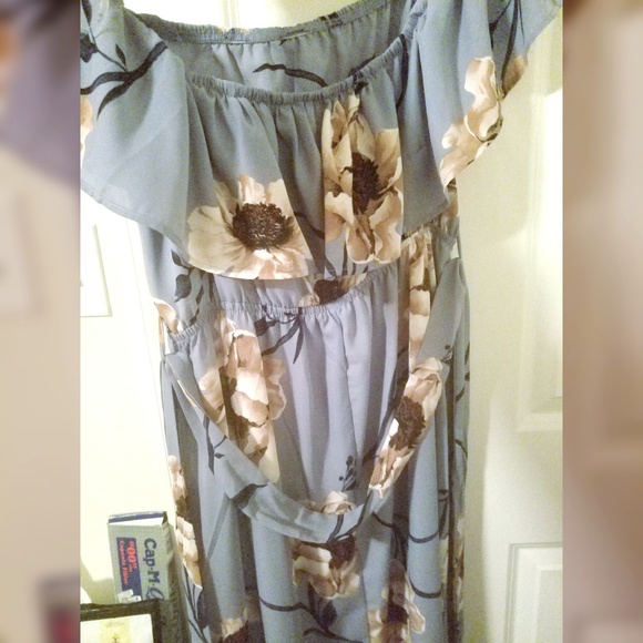 Light Blue Floral Sundress - Picture 3 of 3